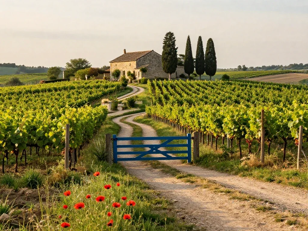 Paysage de campagne paisible illustrant une approche sereine et réfléchie de l'information.